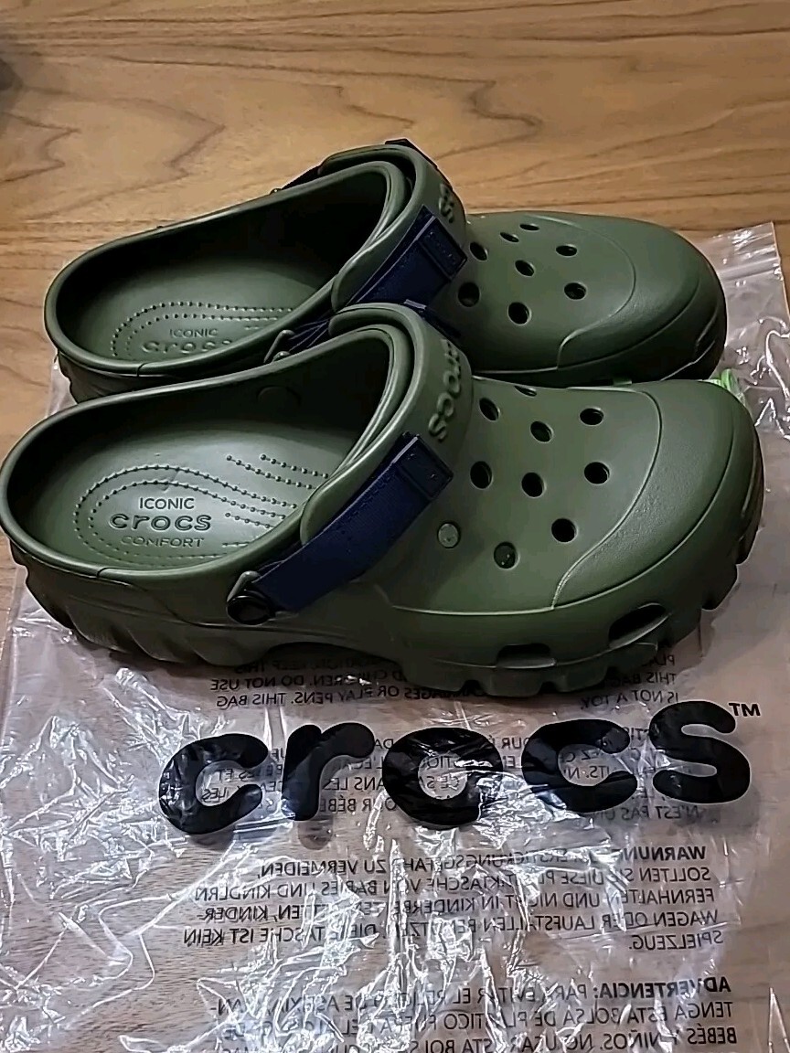 Crocs Offroad Sport Clog Army Green Blue Unisex Men’s Sz 9 Women’s 11 NEW