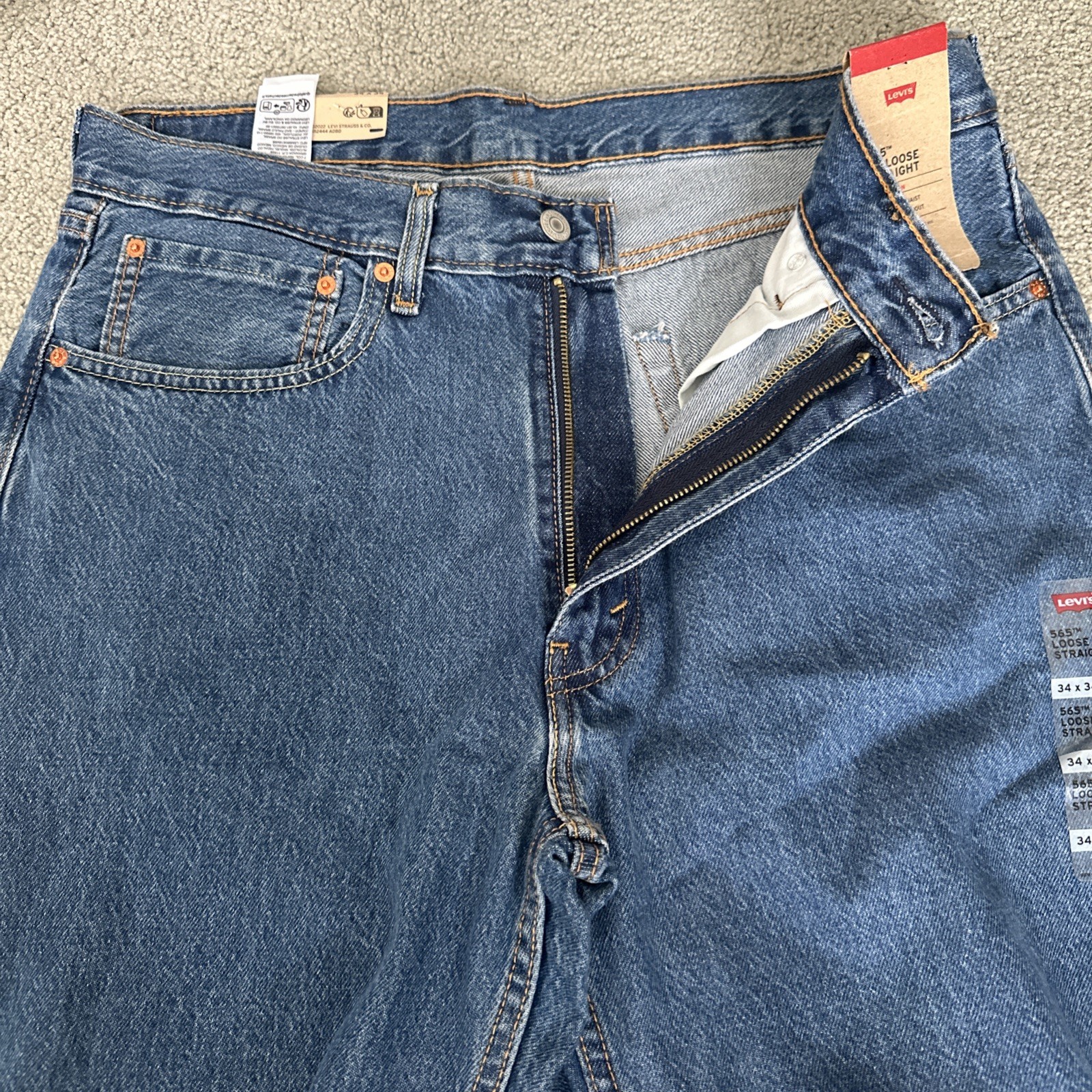 Levi’s 565 97 Loose Straight Fit Cotton Denim Men’s Sz. 34W x 33L See Desc New