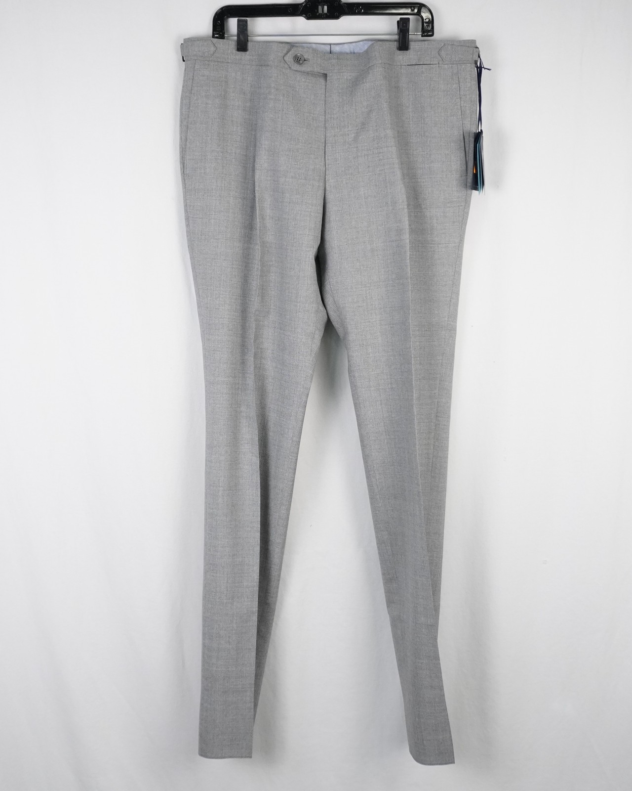 Rota 100% Virgin Wool Trousers In Grey With Unfinished Hem – Men’s Size IT 51