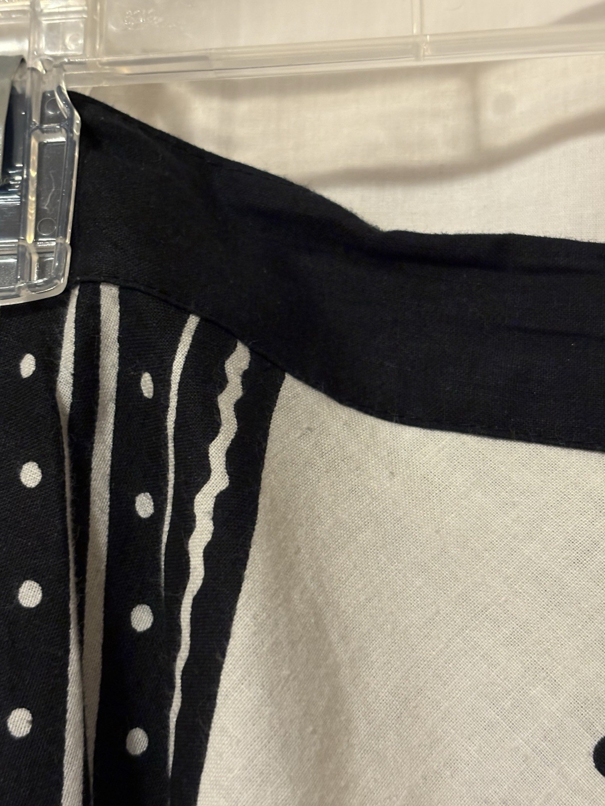 S-L Studio West Half Circle Skirt Nouveau Print Black White Cotton Nostalgic VTG