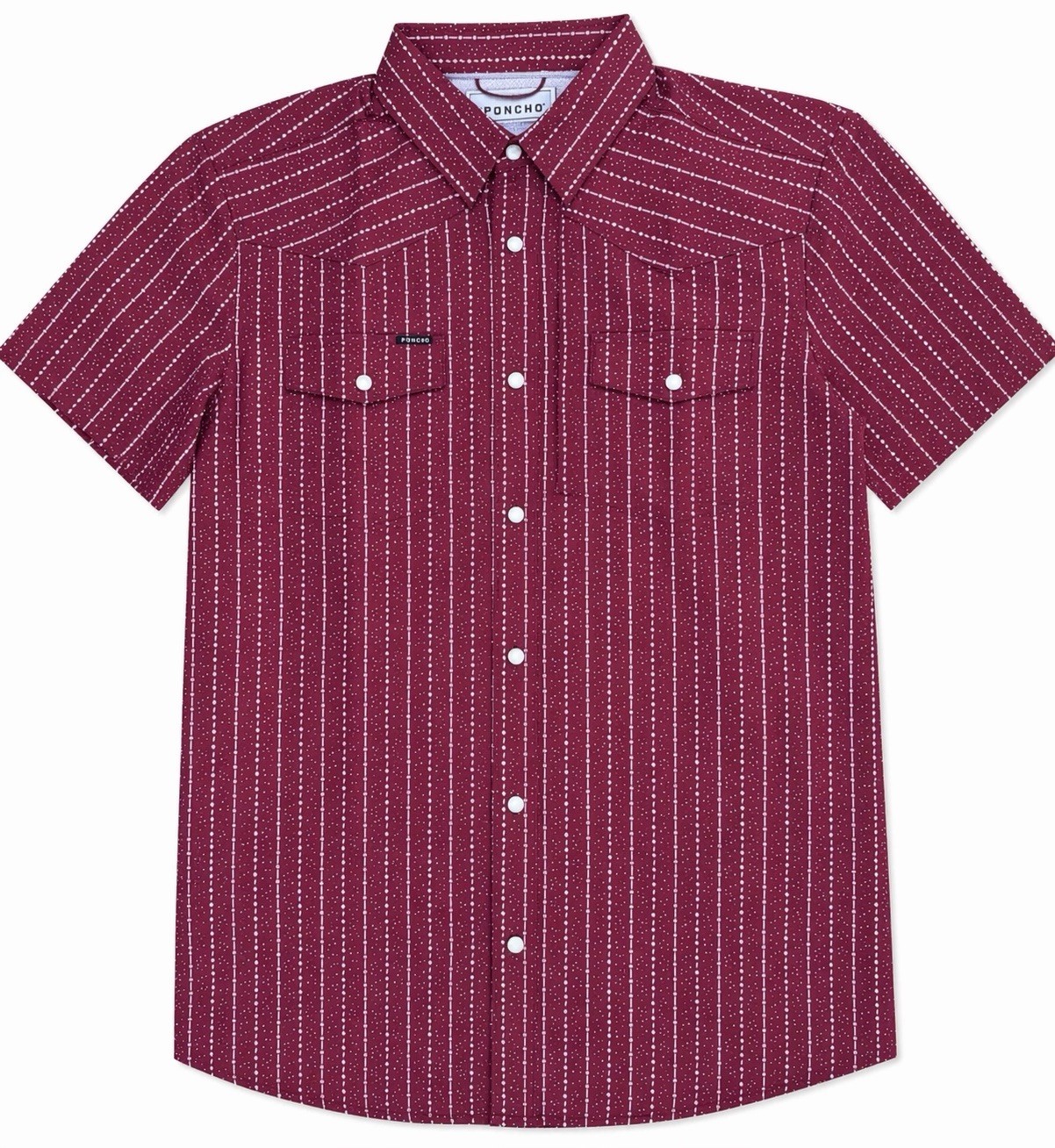 Poncho Pearl Snap Men’s Shirt The Farmer Short Sleeve 2XL Slim Fit