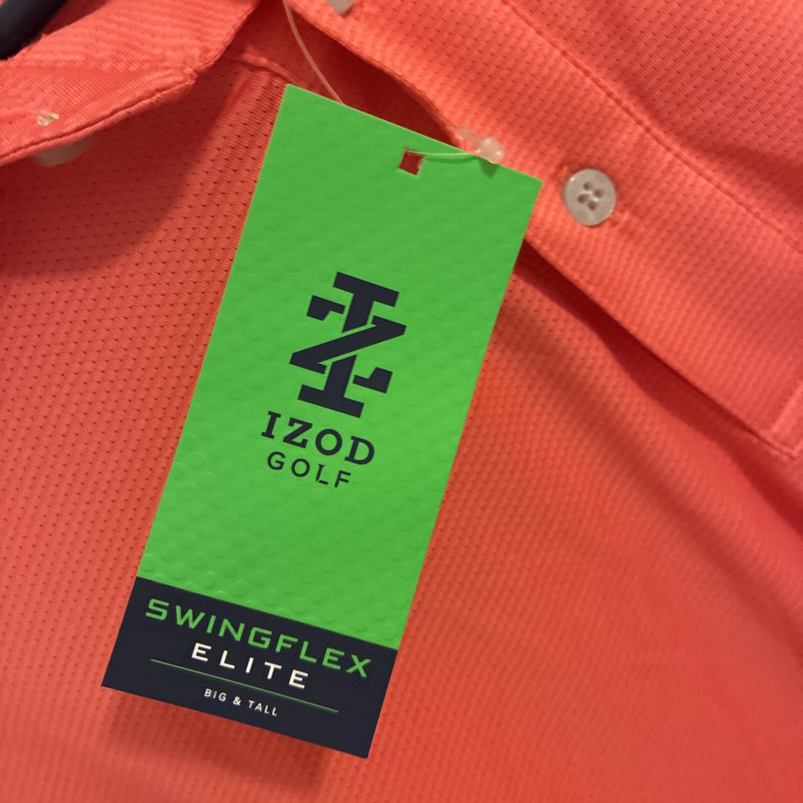 NWT Izod Swingflex Elite Short Sleeve Golf Polo Men’s Polyester Orange Size 3XB