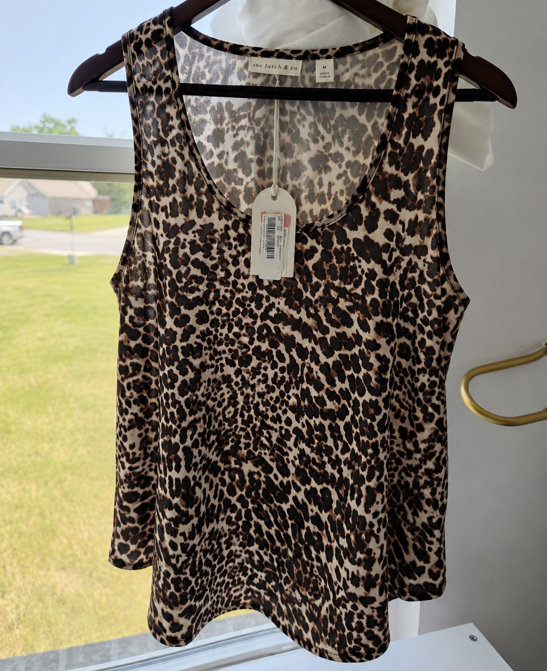 Van Winkle & Co Womens M Leopard Print Tank Top NWT Sleeveless Animal Print