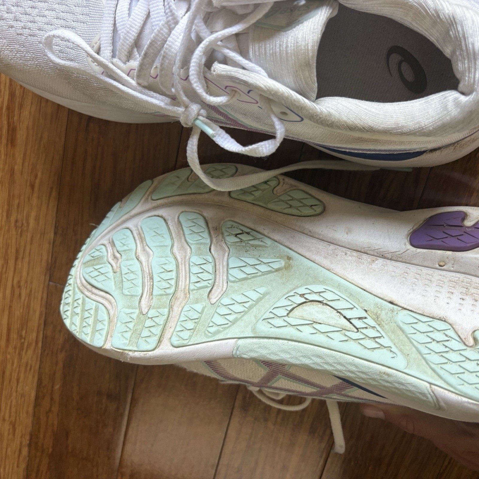 ASICS Gel Kayano 30 100 White And Purple Women’s Running Shoe Size 10