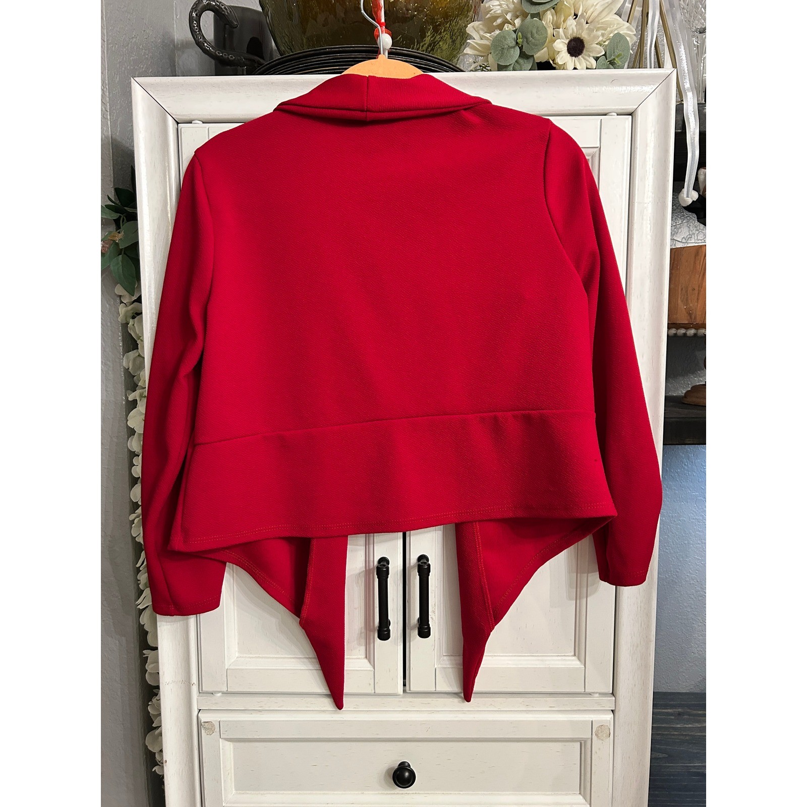 Red Blazer Cardigan size XLARGE Business Casual Dressy Holiday Office Attire