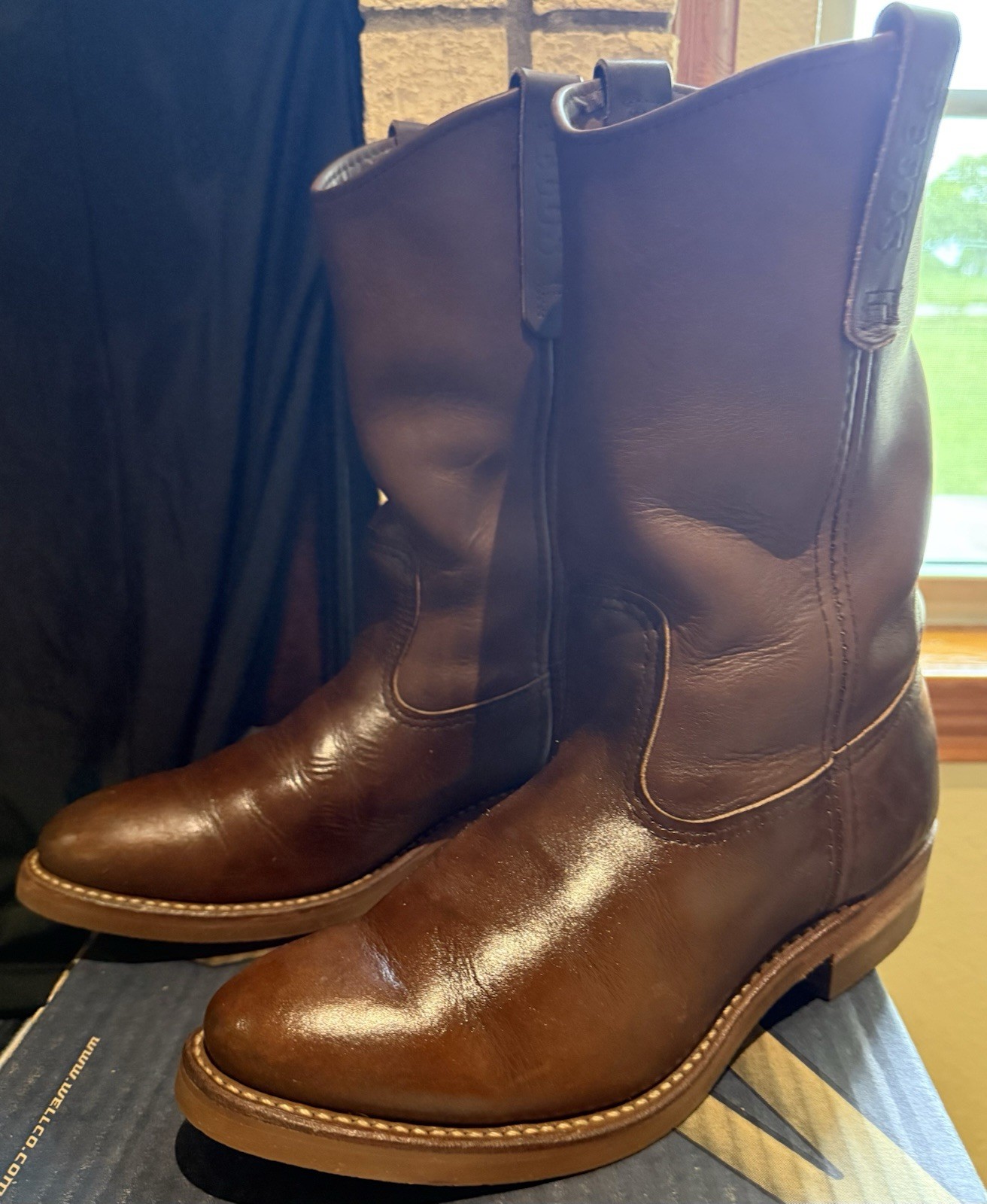 Red Wing 1155 Pecos Leather Work Boots Soft Toe USA Size 8 1/2 D