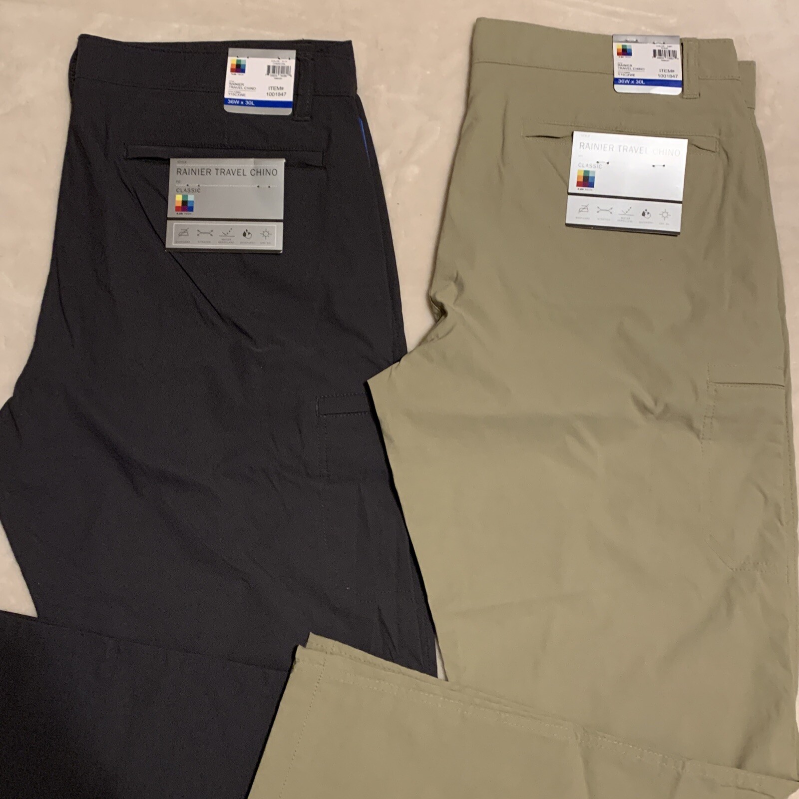 UB Tech Men’s Rainier Lightweight Comfort Travel Chino Pants 40 42 44 x 30 32