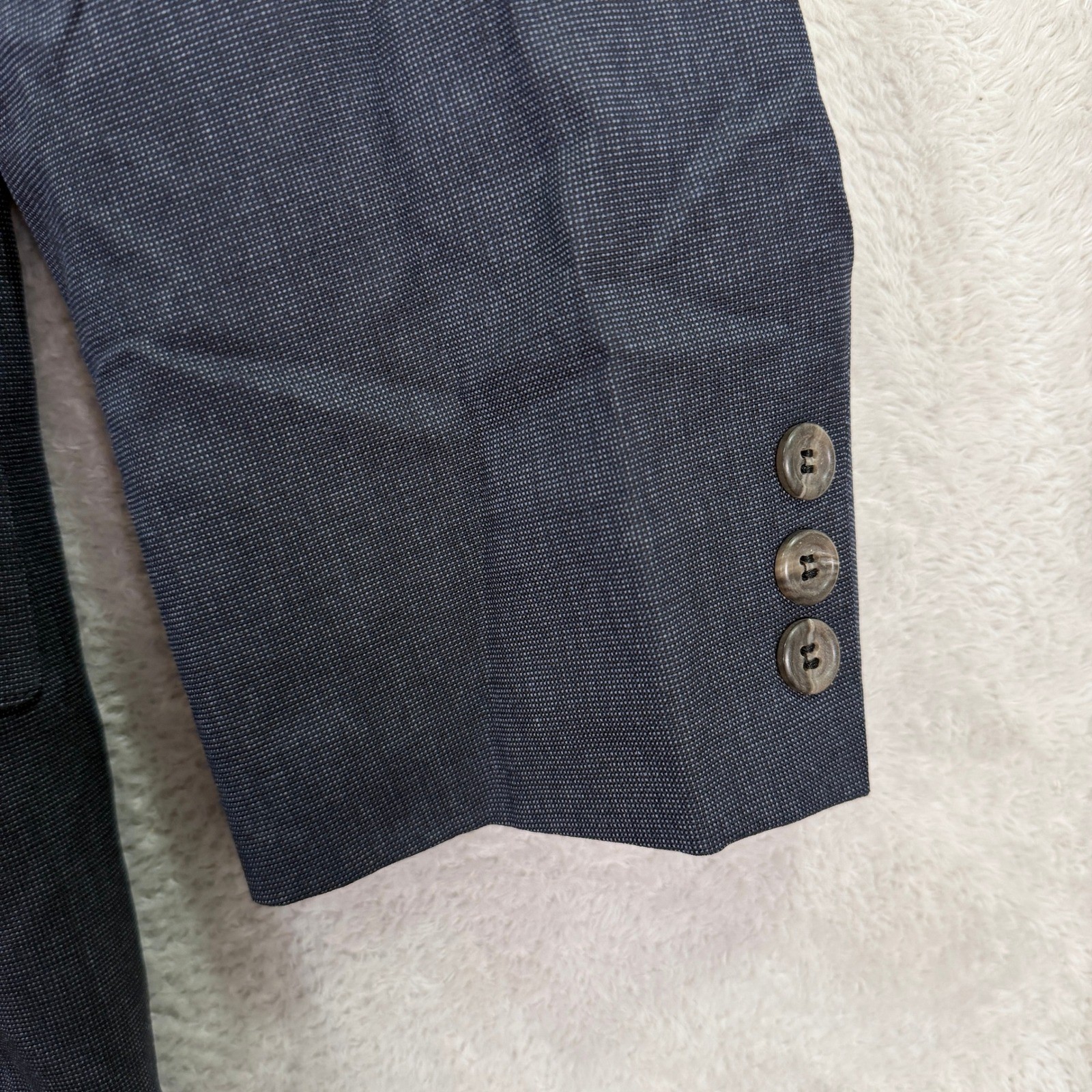 Brooks Brothers Mens 40S Short Slim Fit Suit Navy Scottish Shetland Wool 32×29