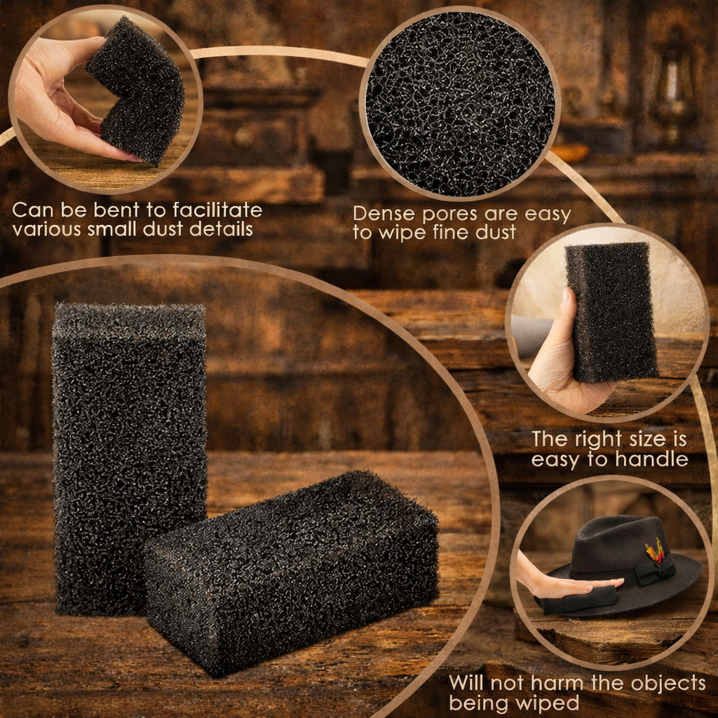 Felt Hat Cleaning Sponges – Mixed Orange & Black for Fedora & Western Care