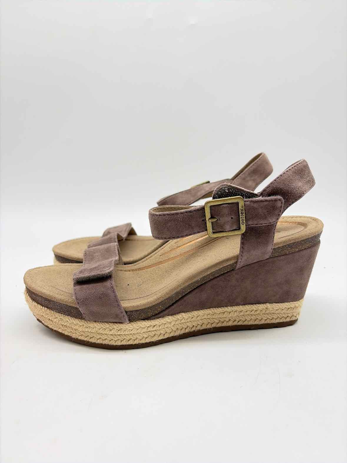 Pre-Owned Aetrex Grey Size 8.5 Wedge Sandals
