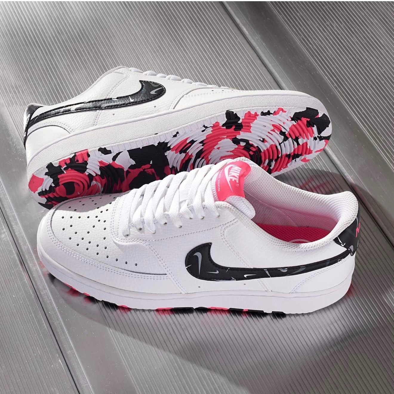 Size 7.5 – Nike Court Vision Low White Multi Swooshfetti Women’s Shoes