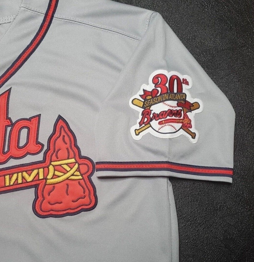 Chipper Jones Atlanta Braves 1995 Men’s Road Gra Baseball Jersey (M-3XL)