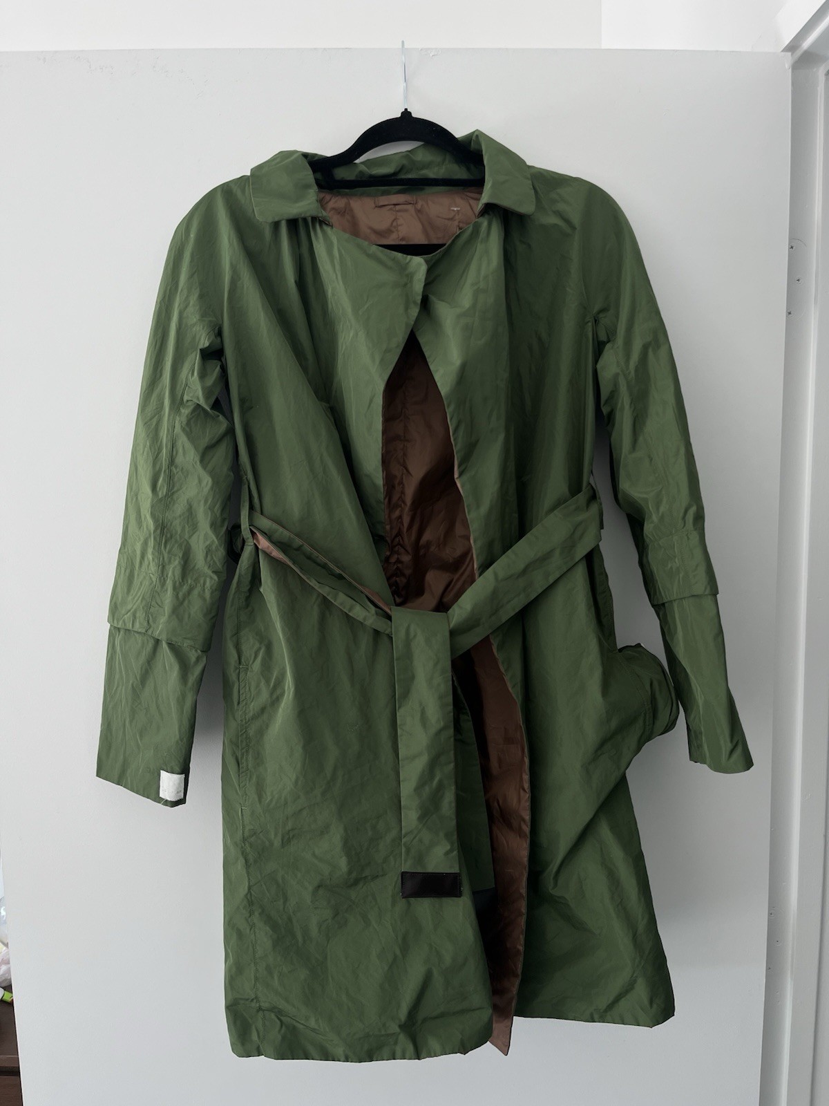 S Max Mara Reversible Trench Coat Green Brown IT36 / US4 Made in Italy jacket