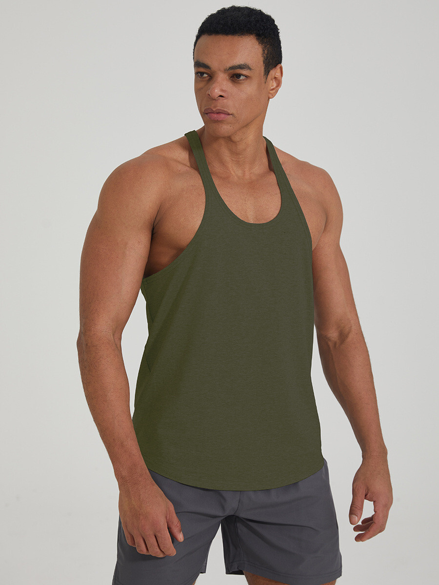 Men’s Gym Stringer Muscle Bodybuilding Shirt Tank Top Singlet Fitness Sport Vest