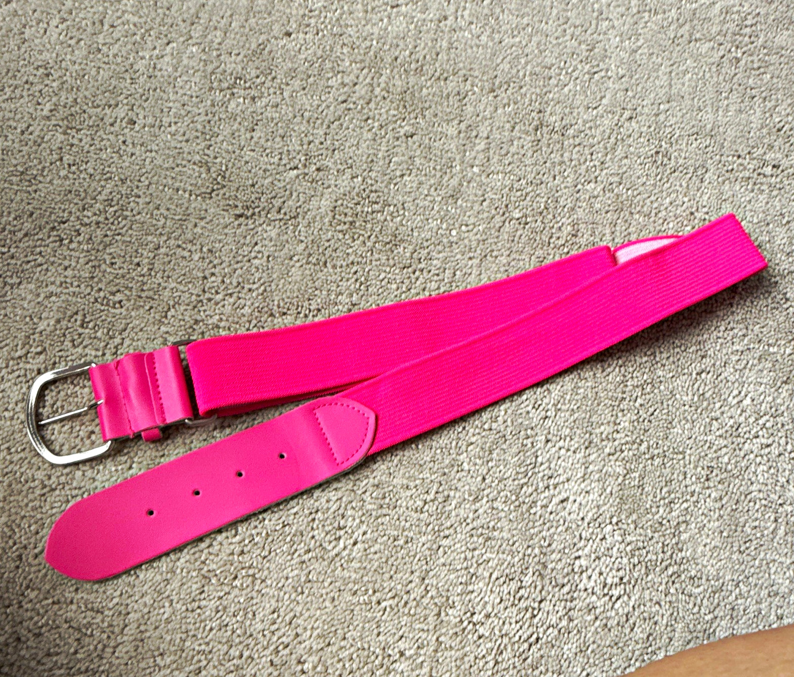 Pink Belt Adjustable Stretch Metal Buckle