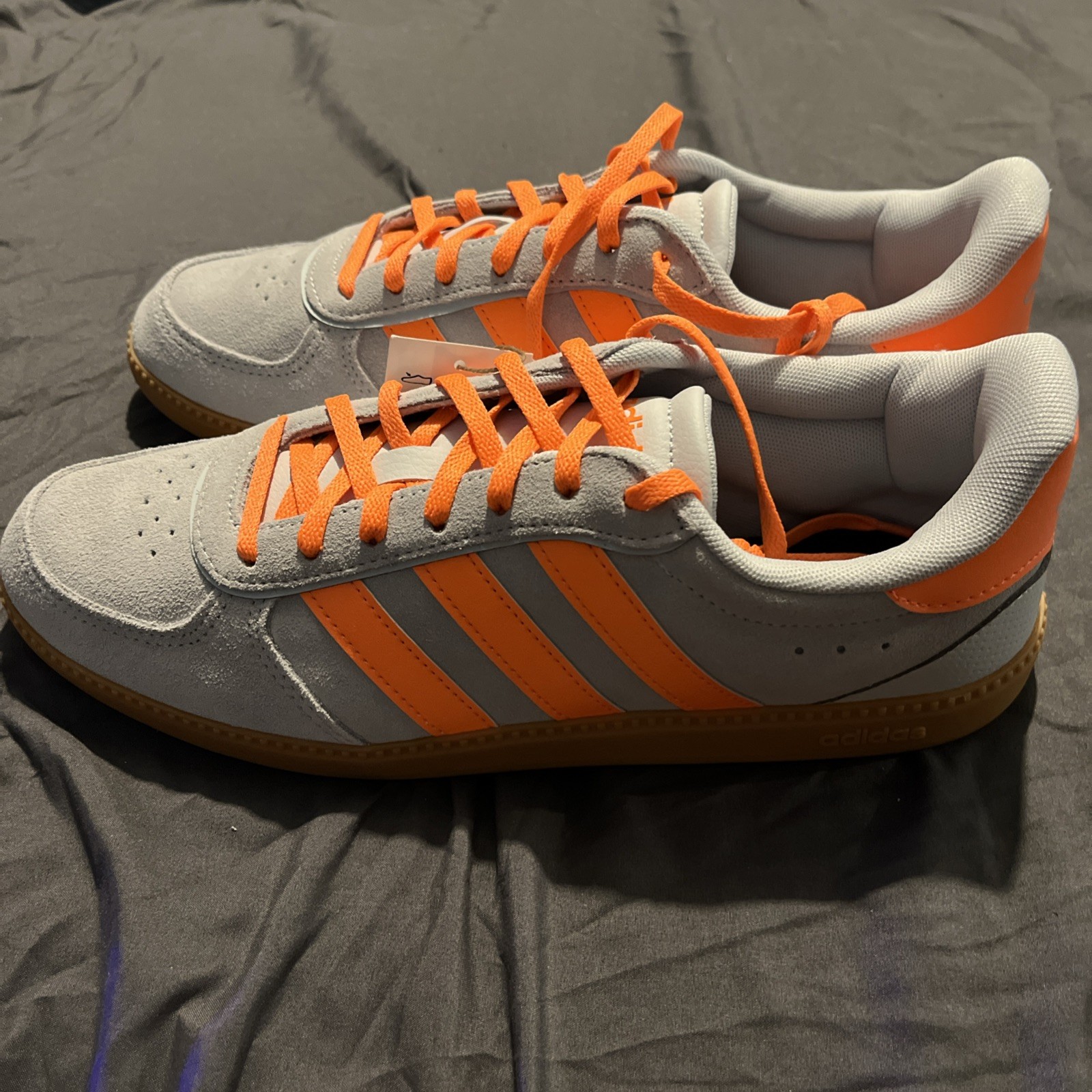 Adidas Breaknet Sleek Womens Size 10 Gray Orange Gum Sole Sneakers NEW