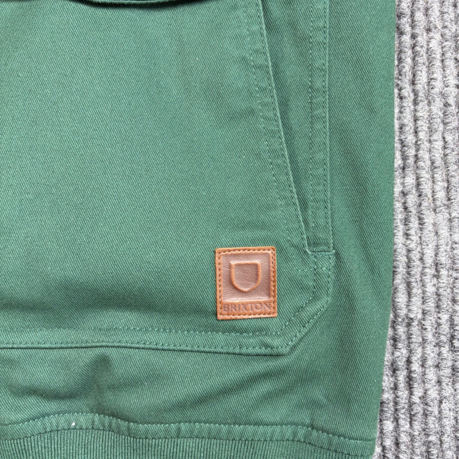 Brixton Dillinger Jacket Mens XL Green Full Zip Standard Fit Workwear Canvas