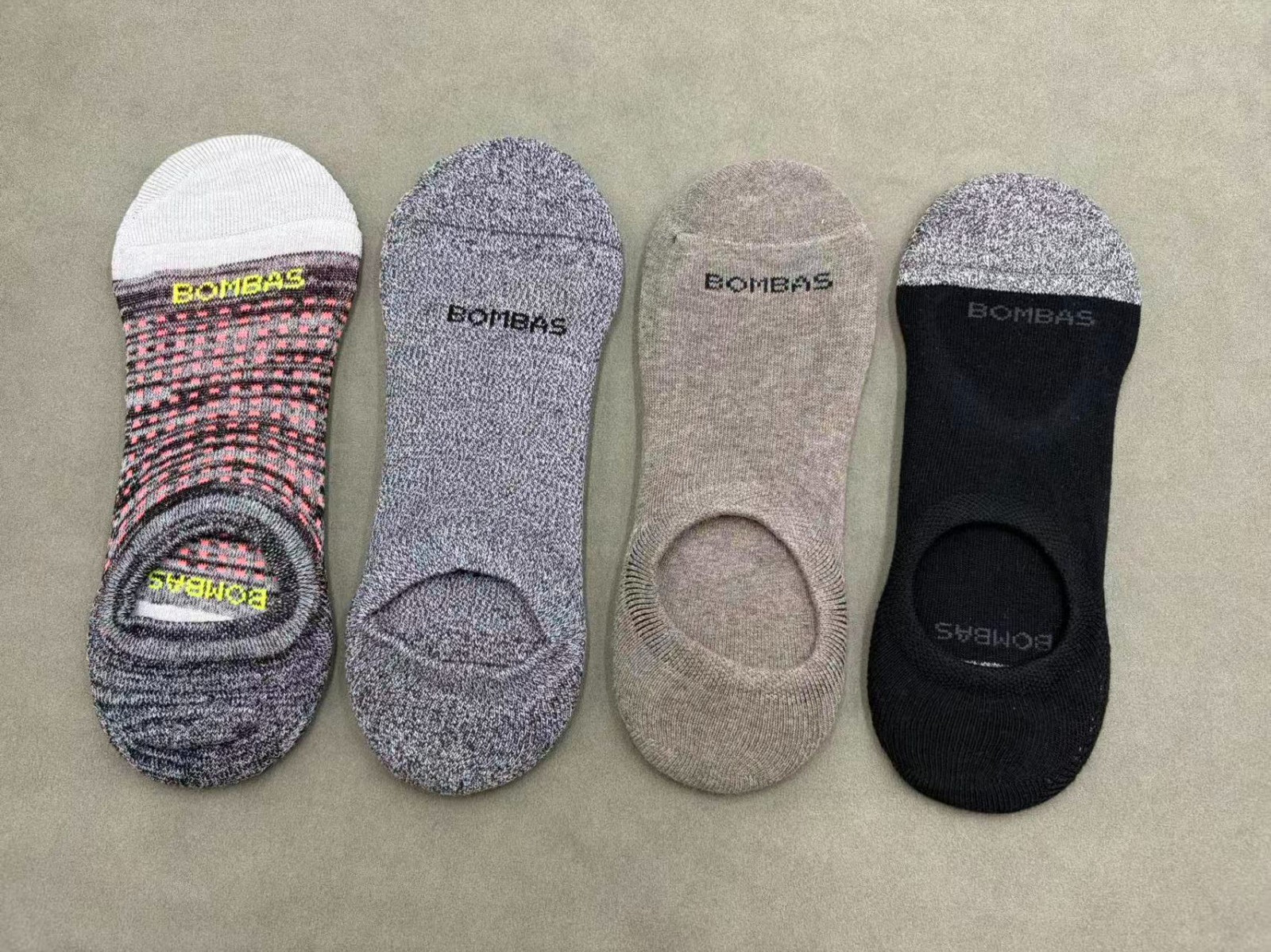 4 pairs Men’s Marl Cushioned No Shows Socks Size Large 9-13 4 Colors