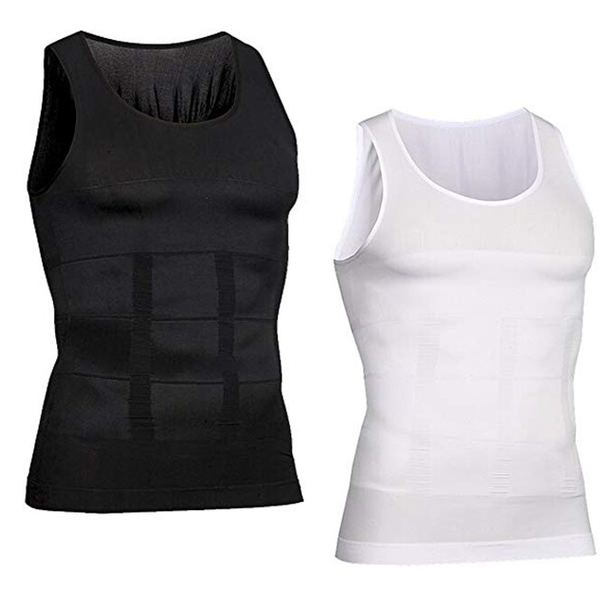 Mens Slim Body Compression Tummy Shaper Belly Shapewear Waist Girdle Shirt Vest