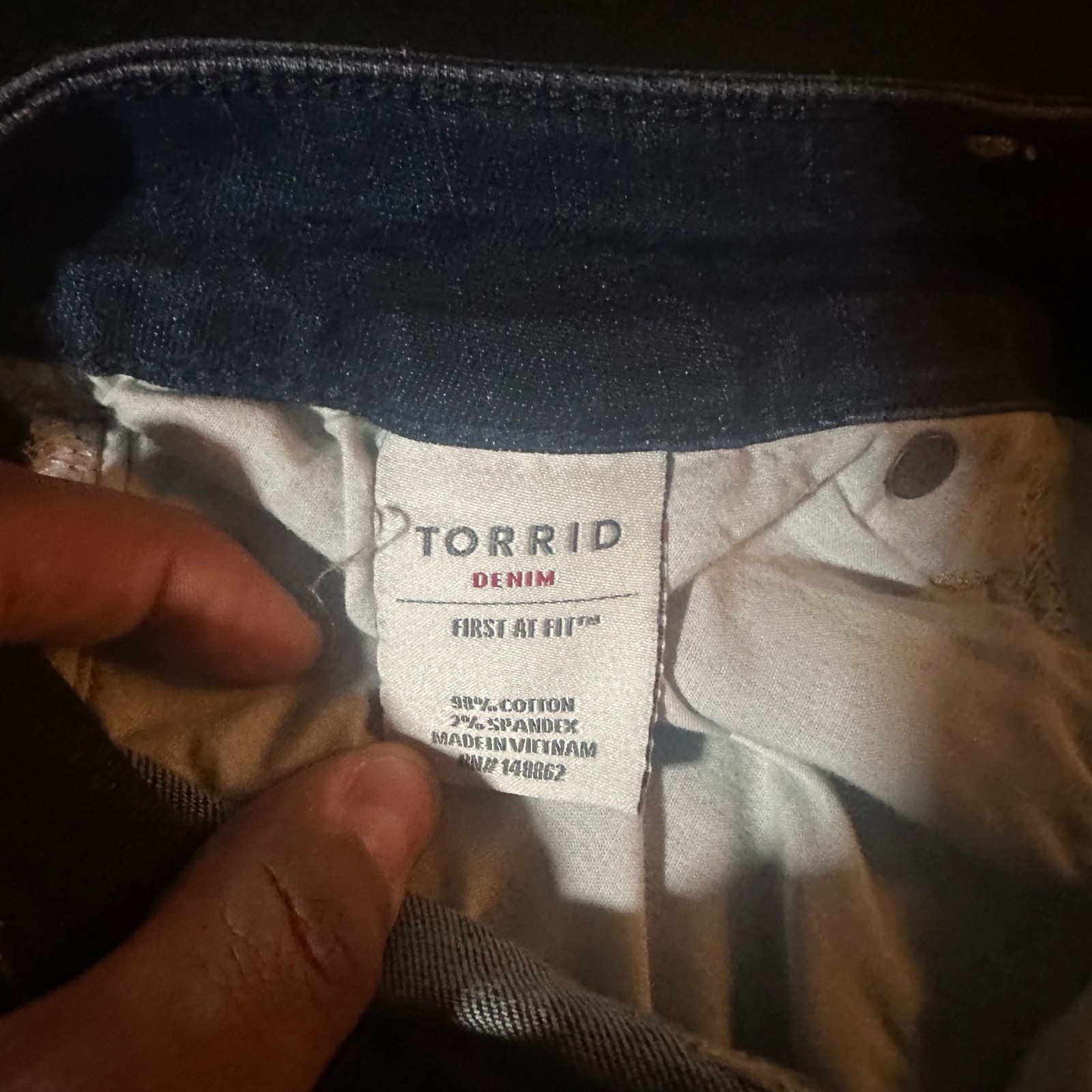 Torrid Denim First At Fit Mid Rise Dark Wash Skinny Jeans Size 10R