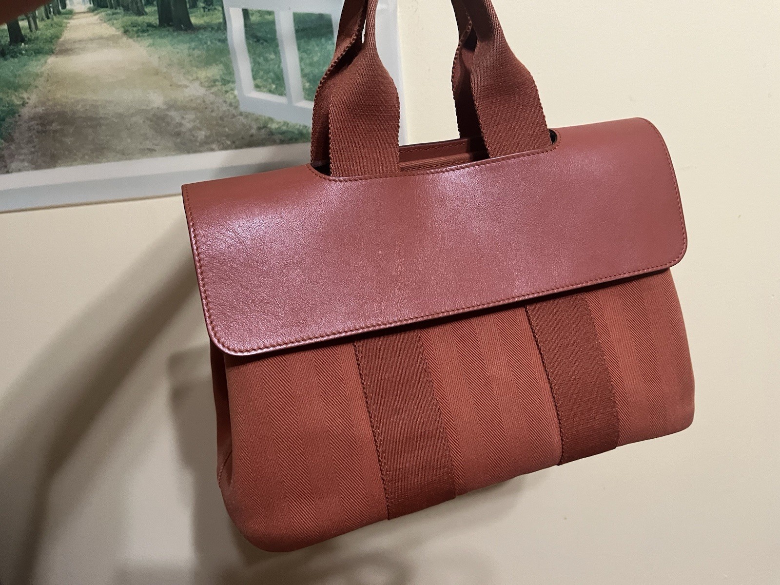 Hermes Valparaiso Bag Toile and Leather PM