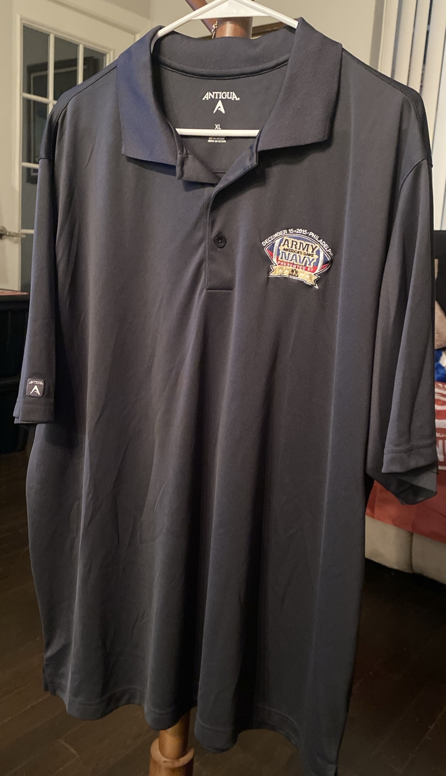 Army Navy Game Antigua Polo Shirt Men’s Size XL Gray Button Up Super Rare Error