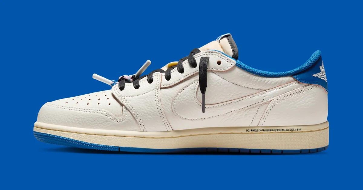 Jordan 1 Retro Low OG SP Fragment x Travis Scott Sail Military Blue Deadstock