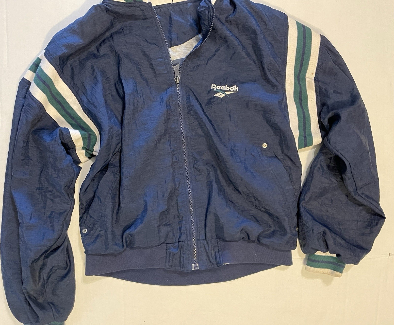 Vintage Reebok Color block Windbreaker Large See Pics Details/Wear