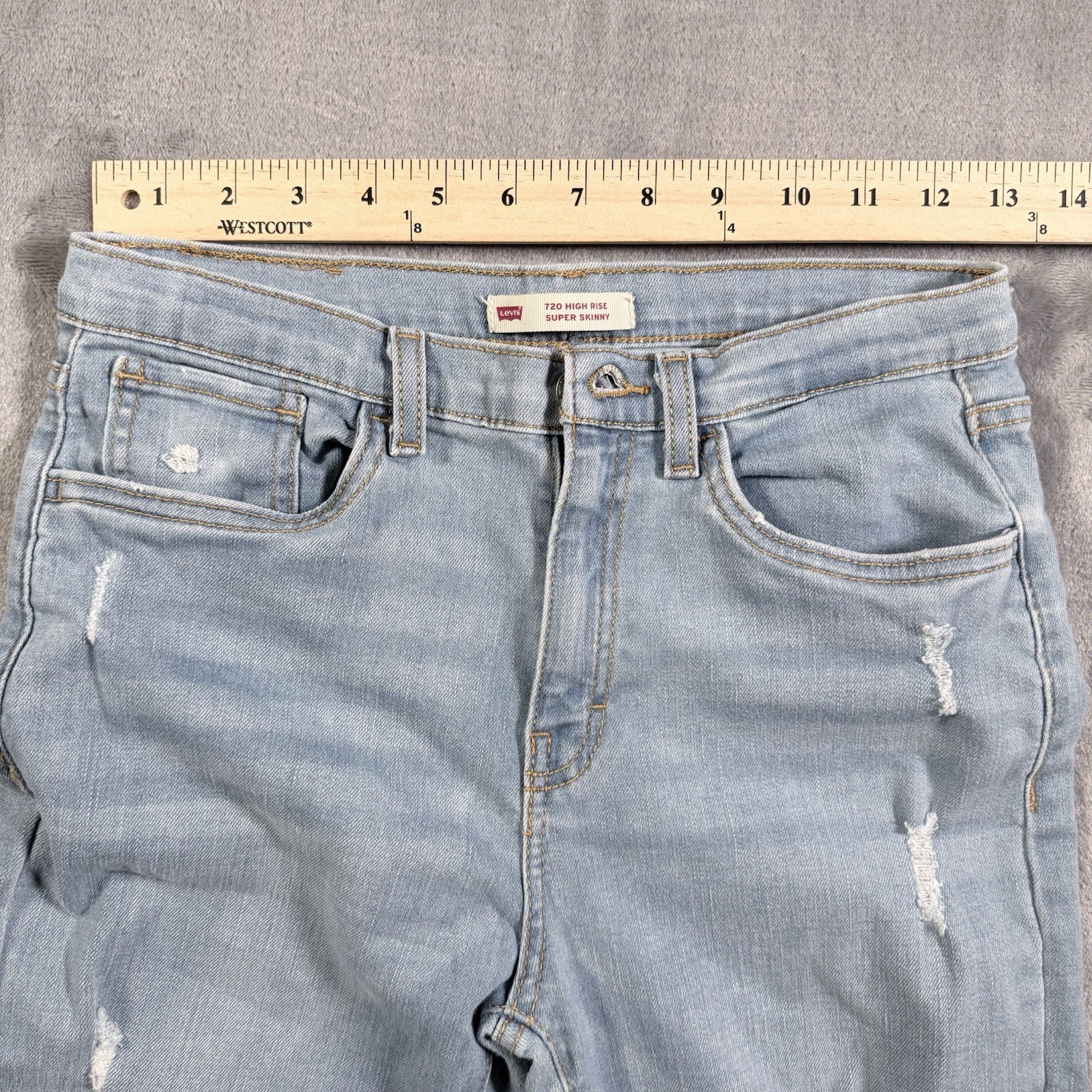 evis 720 Girls 16 Reg High Rise Super Skinny Jeans Distressed Ripped Frayed Hem