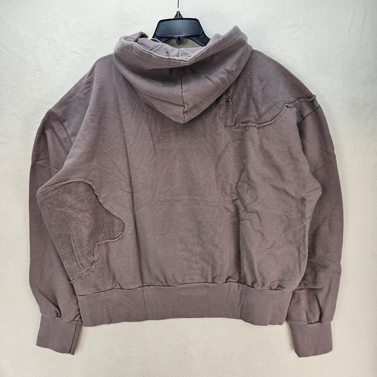 MNML MEN’S MEDIUM PURPLE WASHED PANELED PULLOVER HOODIE NWT