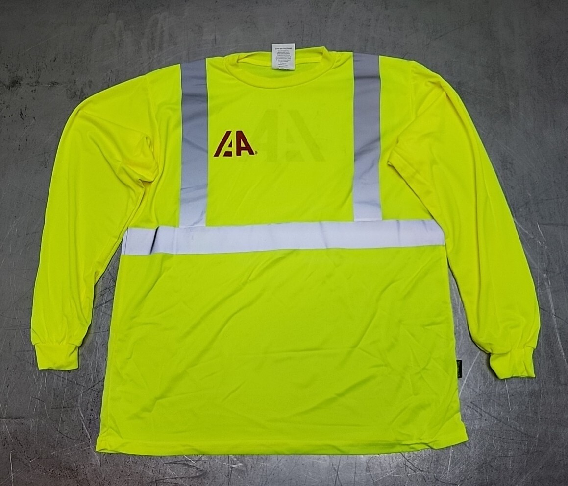 6pk OccuNomix Safety T-Shirt Long Sleeve Wicking Birdseye Mesh LRG Class 2 *LOGO