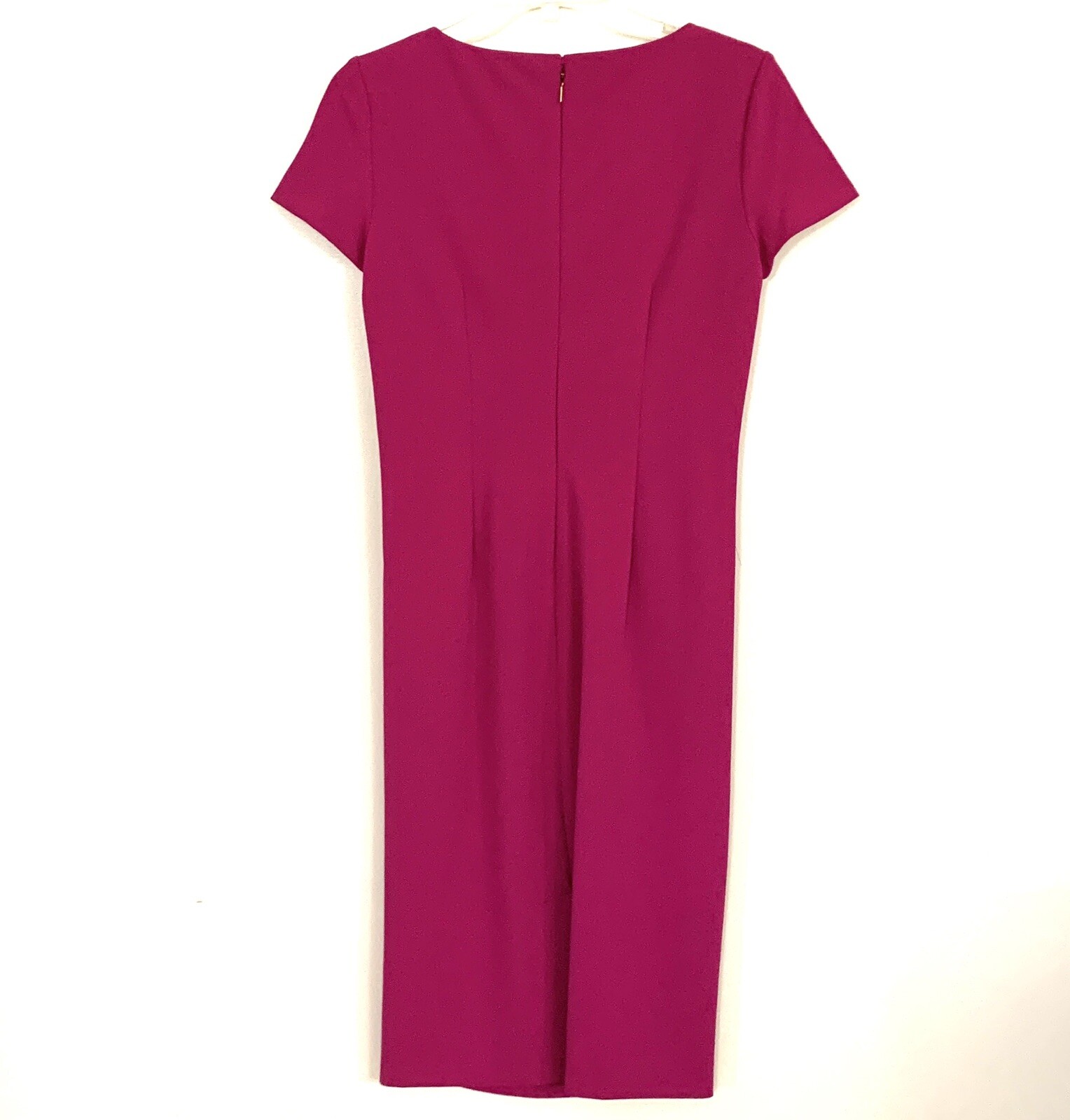 Donna Karan Dress Size 4 Pink Cap Sleeve Off Set V-neck Fun Summer NEW