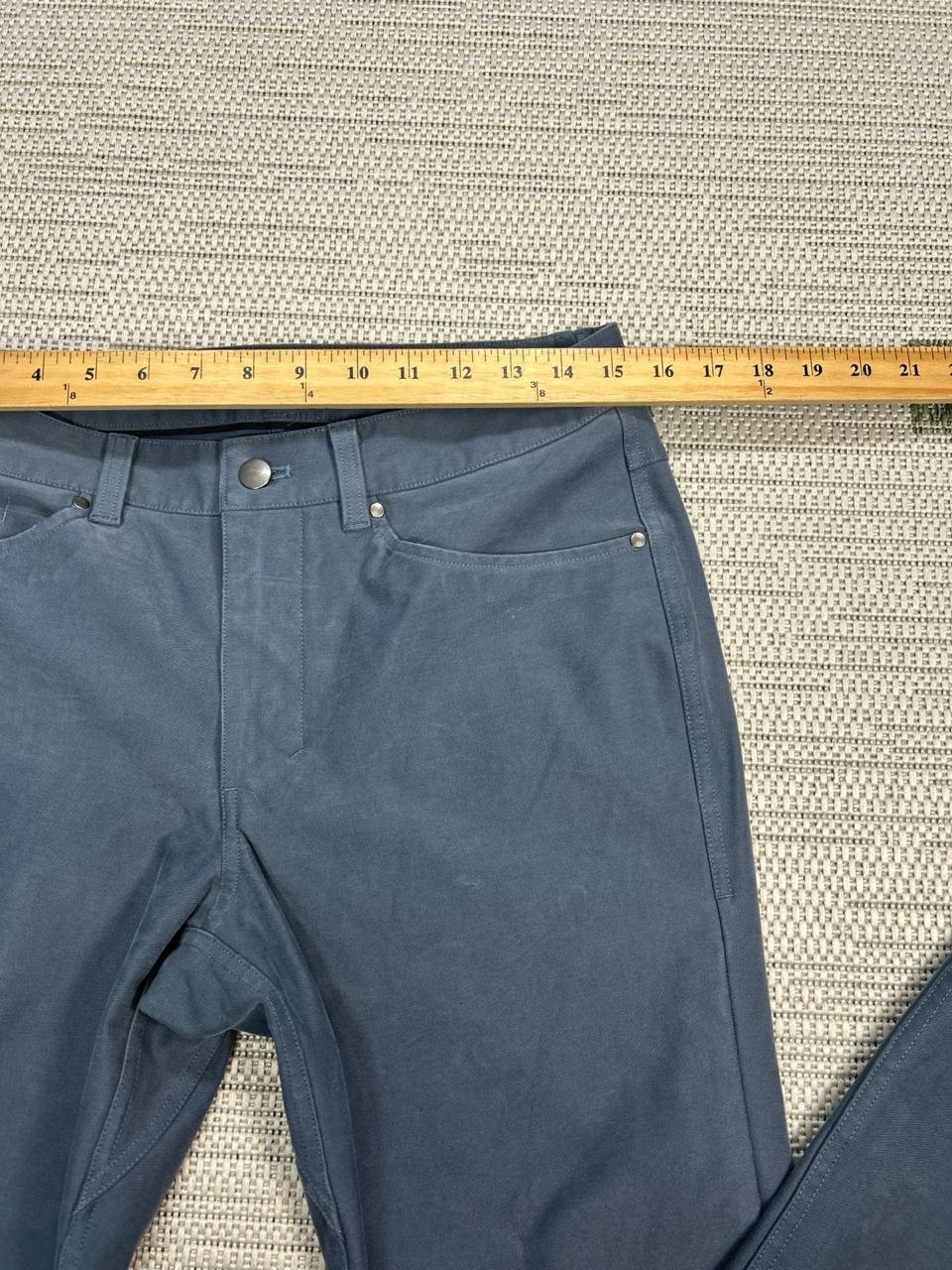 Lululemon ABC Slim Utilitech Pants Mens 30 Blue Logo Mid Rise Abrasion Resistant