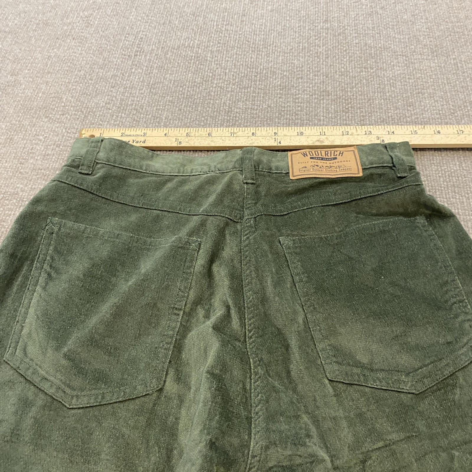 Woolrich Pants Women 10 Fits 29×31 Green Corduroy Relaxed Straight Leg High Rise