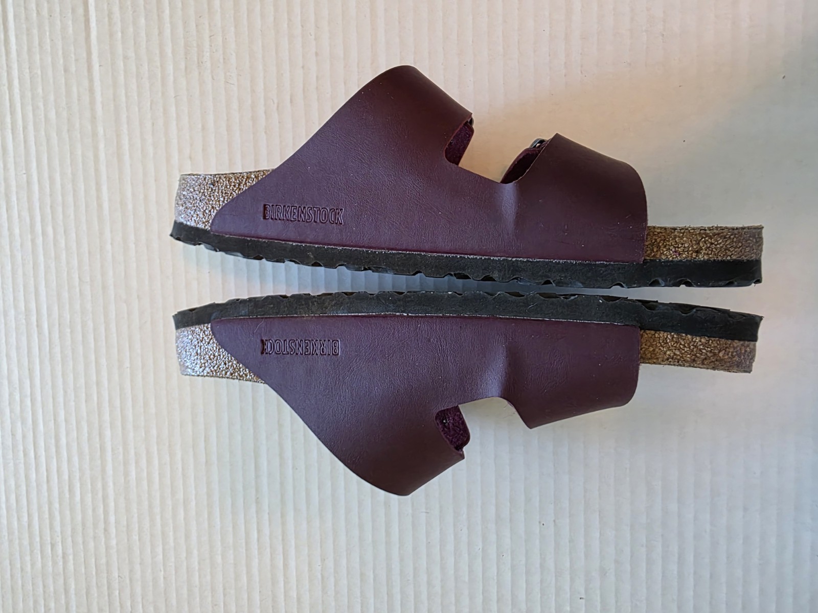 Birkenstock Arizona Birko-Flor Maroon Leather Unisex Sandals Sz 41