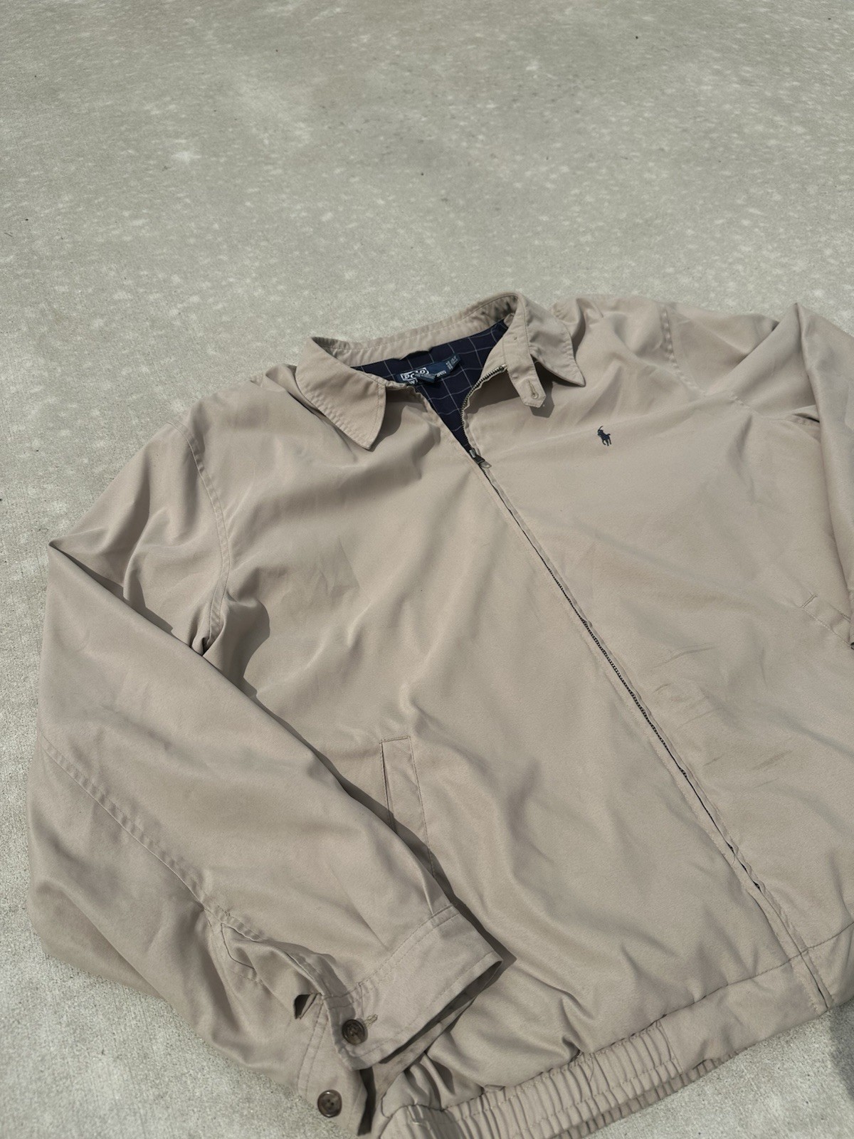 Vintage Polo by Ralph Lauren Khaki Harrington Jacket 2LT Tall Full Zip
