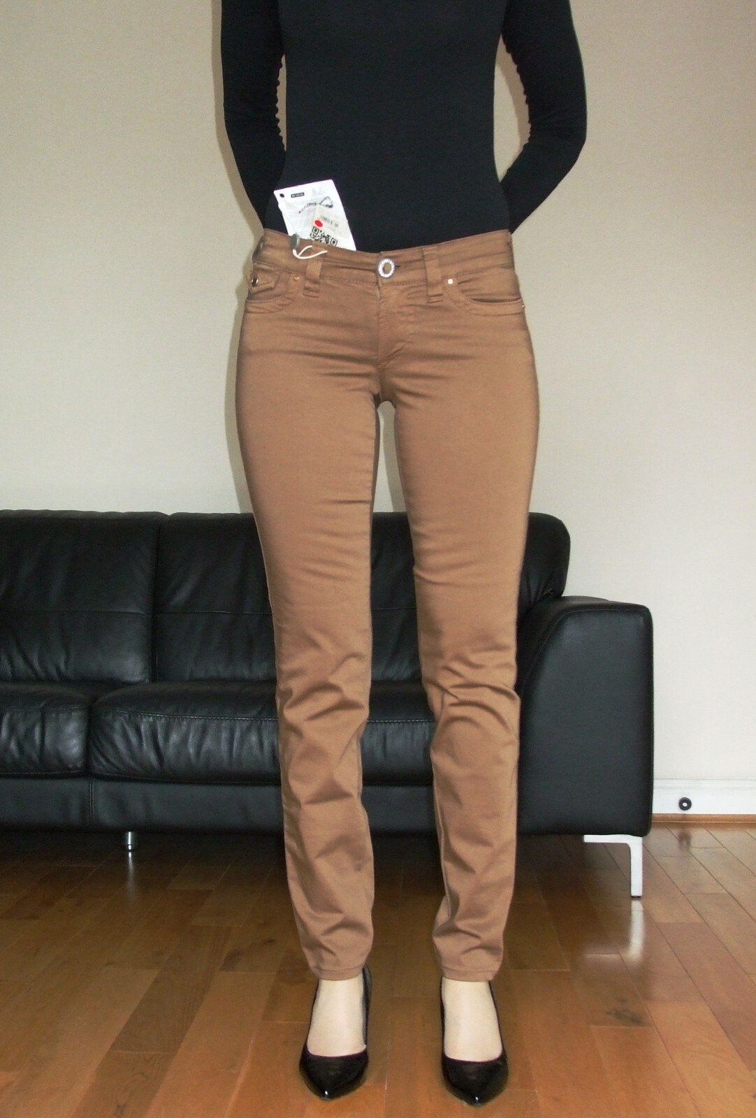SOS BY ORZA STUDIO LOW RISE JEANS SIZE 27, in bronze