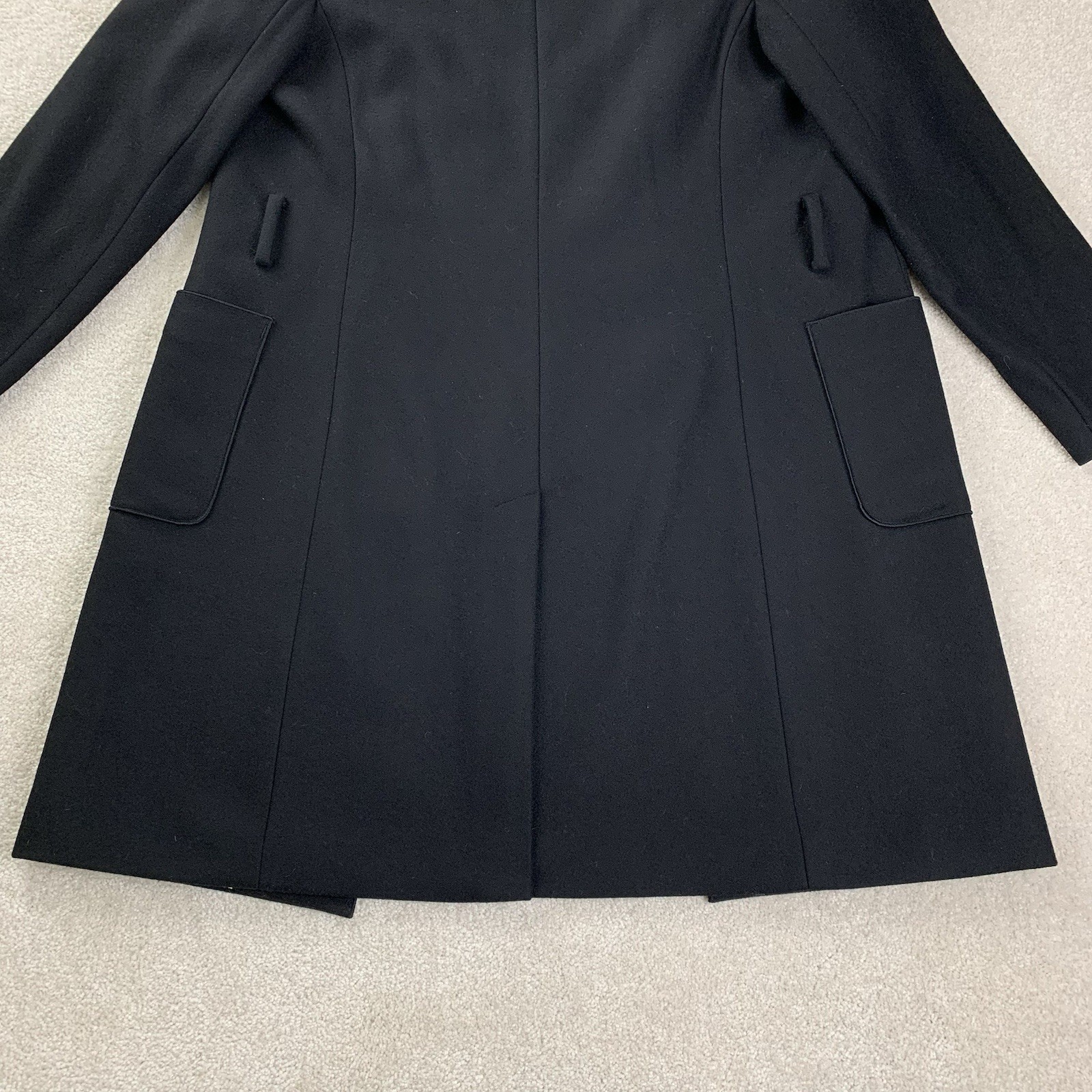 Banana Republic Coat Womens Small Black Mario Bellucci Italian Wool Blend Open