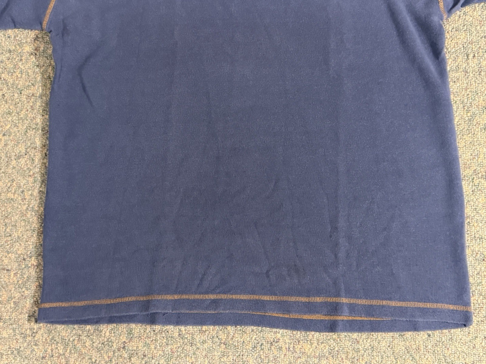 Vintage 90s Alf Kuhl Waffle Knit T Shirt Mens L Blue Jacquard Embroidered Collar