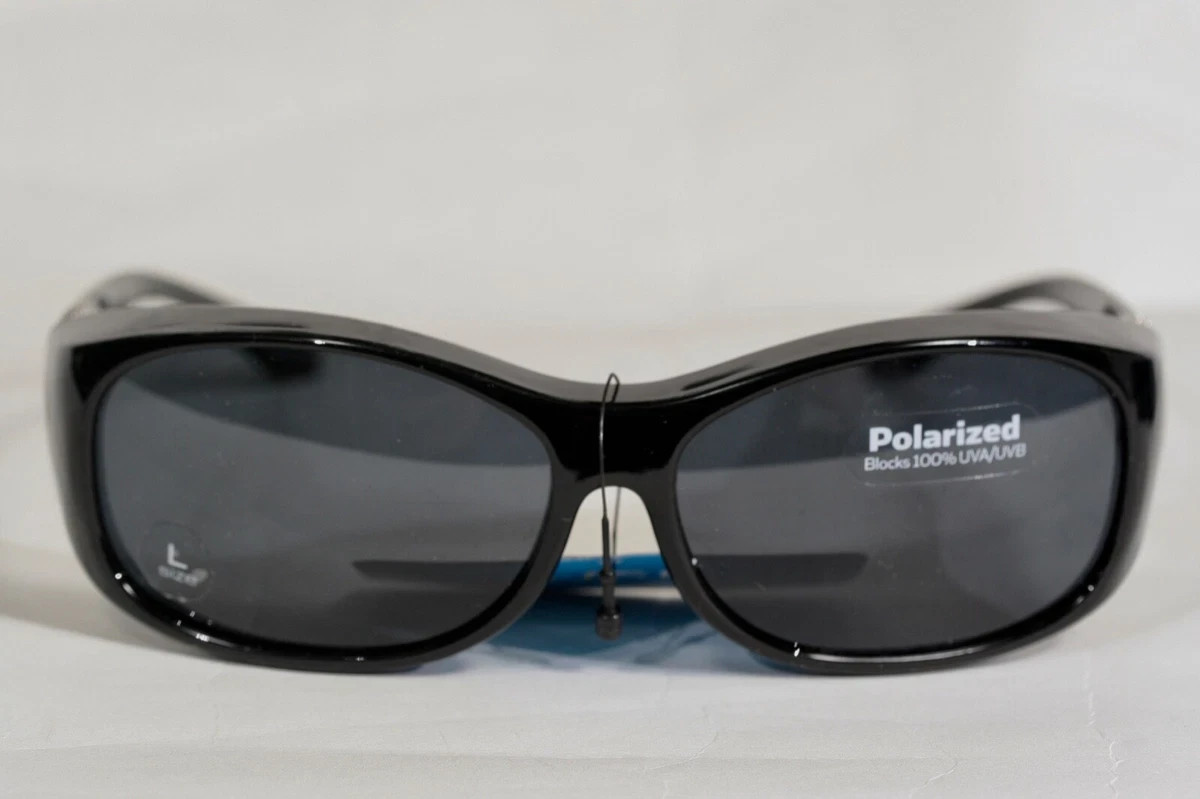 2 Pair FOSTER GRANT SOLAR SHIELD POLARIZED FIT OVER SUNGLASSES SIZE LG