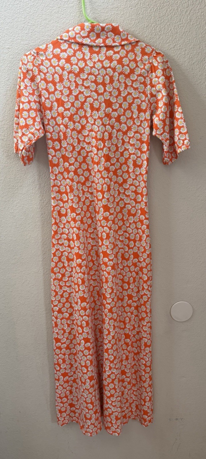 ASOS Design Floral Dress Size 2 Orange With White Flowers Maxi
