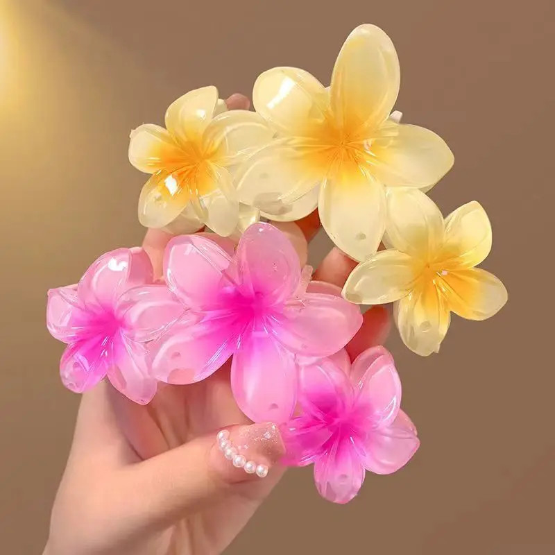 Acrylic Flower Hair Claw Clip Gradient Egg Summer Beach Women Girls Accessories