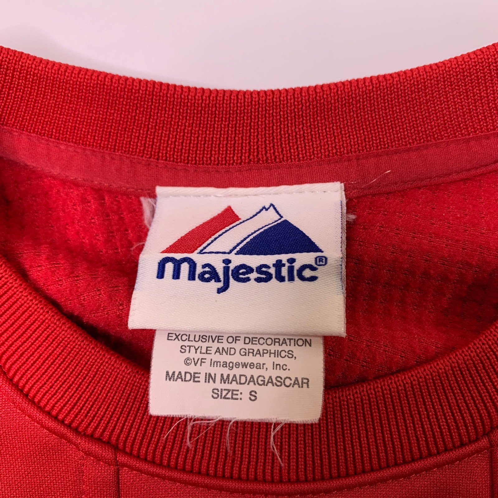 Majestic Sweatshirt Mens Small Red Therma Base Batting Practice Warm Up Pullover