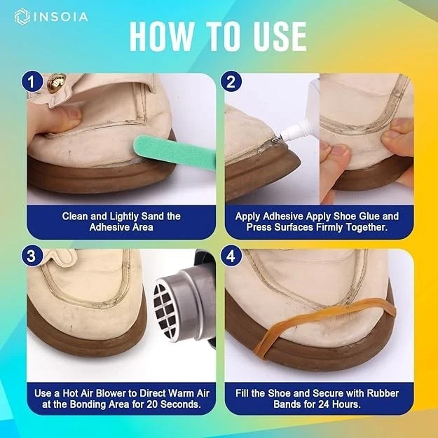 Shoe Glue Sole Repair Kit Heavy Duty Shoe Adhesive Waterproof Flexible Clear Fix