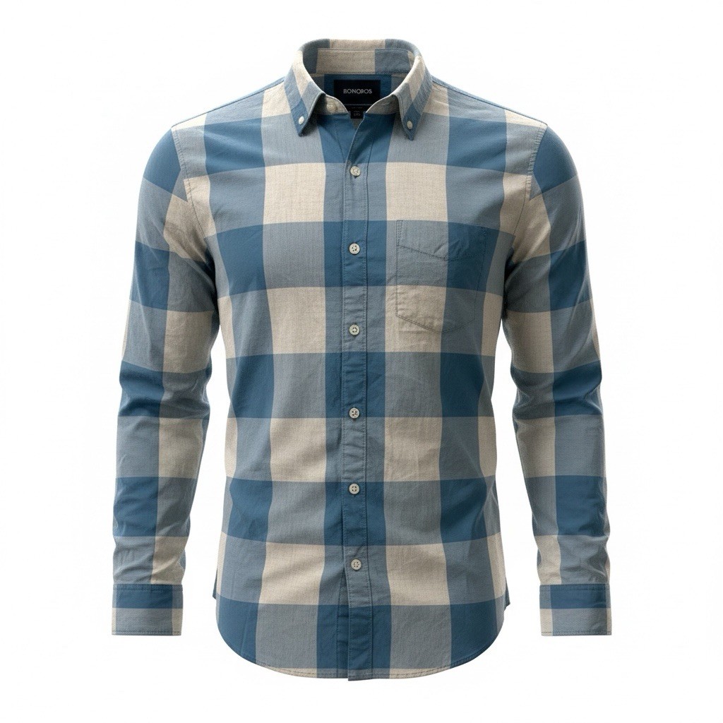Bonobos Slim fit Mens Medium Blue Plaid Long Sleeve Button Down Stylish A166