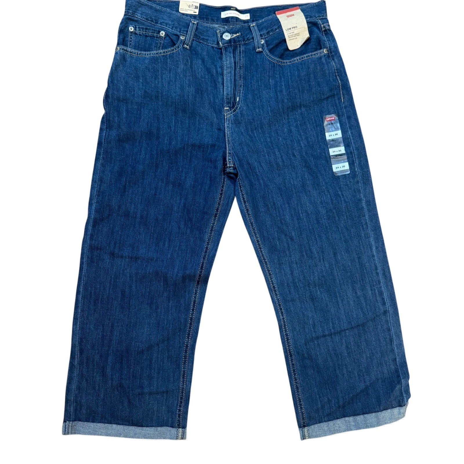 Levi’s Low Pro Straight Jeans Womens 29×30 Blue Low Rise Relaxed Fit Denim NEW