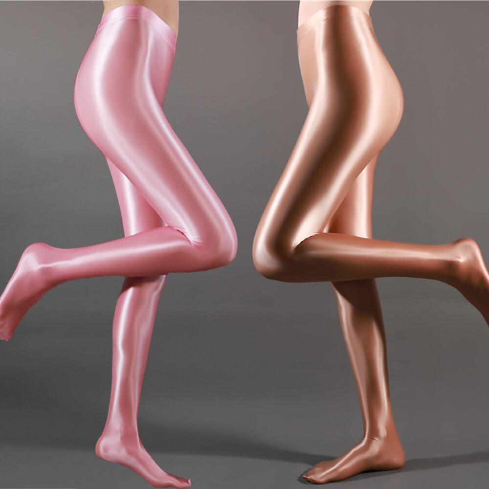 Women’s Plus Size Wet Look Shiny Pantyhose Satin Glossy Stockings Fitness Tights