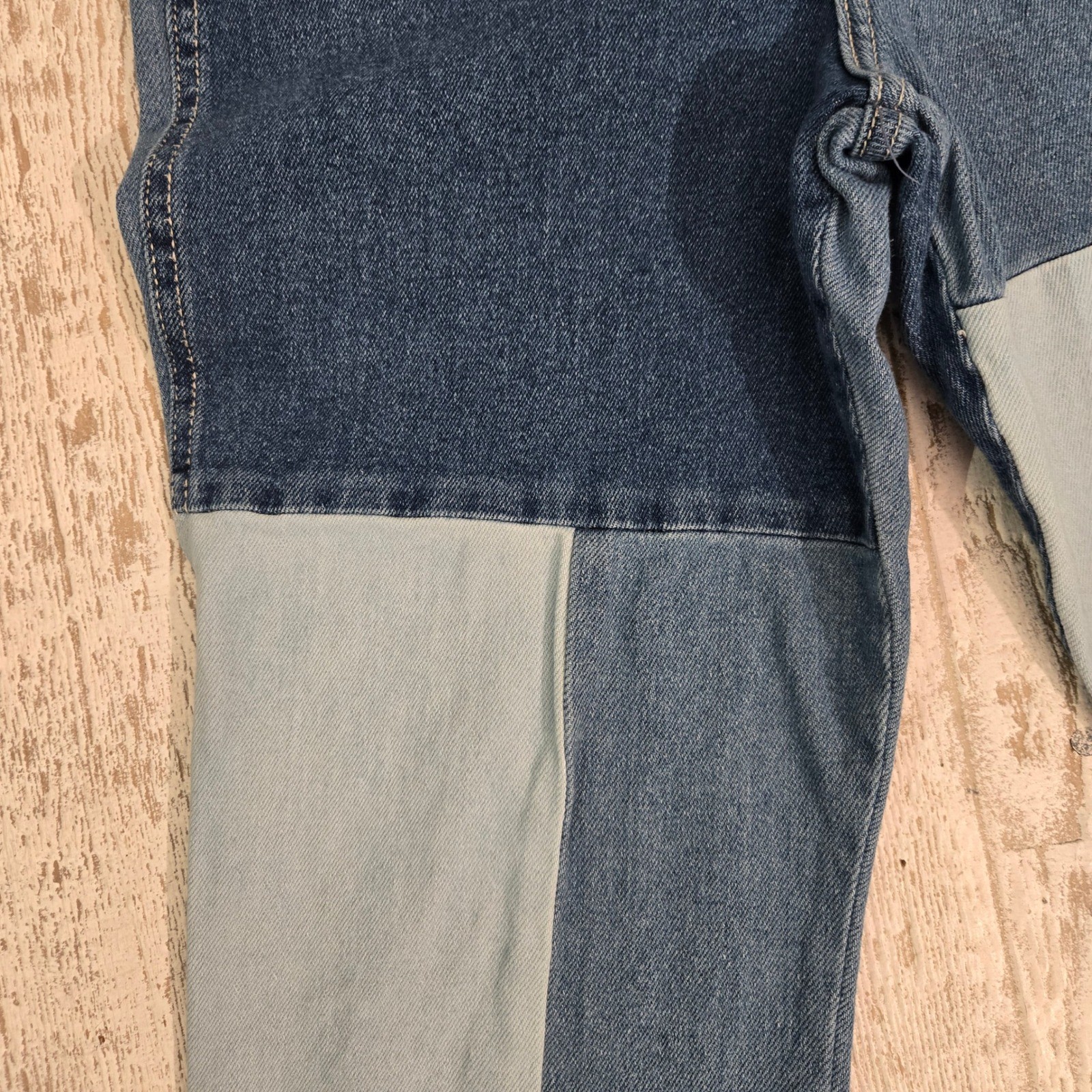 Hollister Patchwork High Rise Mom Y2K Retro Straight Jeans Colorblock Size 7S