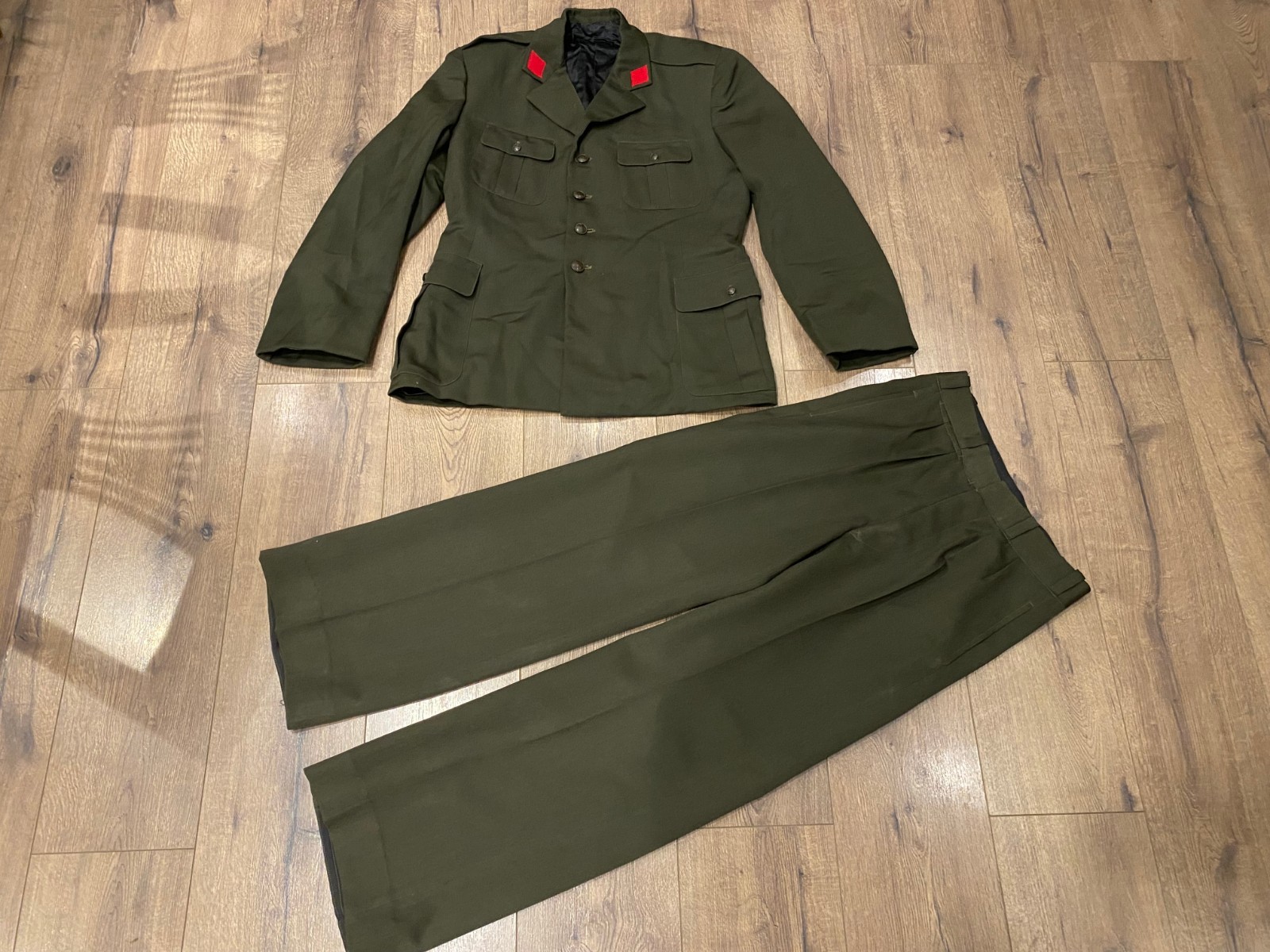 ALBANIA OFFICER UNIFORM PANTS + JACKET COMMUNIST ERA ARMY MILITARY SIZE L #1472