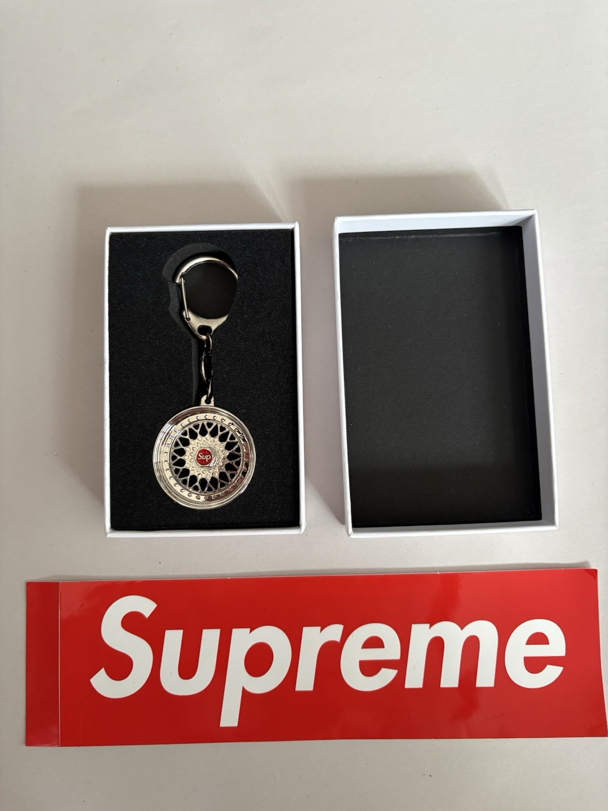Supreme x BBS RS Rim Keychain New in Box FW2025 Wheel Key Chain
